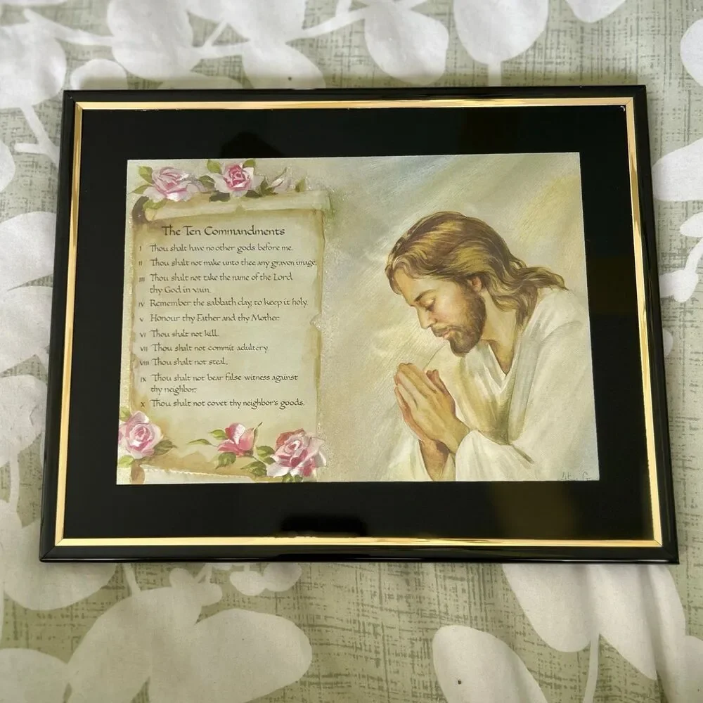 VTG Iridescent Faith Based Commandments Praying Faithful Wall Sign